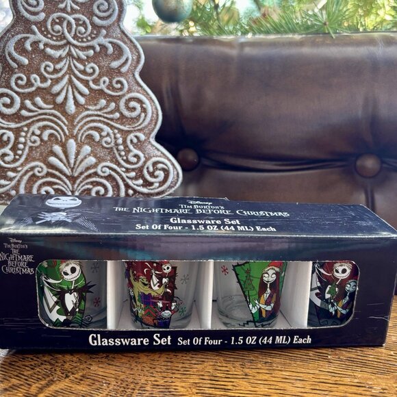Disney| The Nightmare Before Christmas Glassware Set of 4 Christmas Halloween - Picture 1 of 5